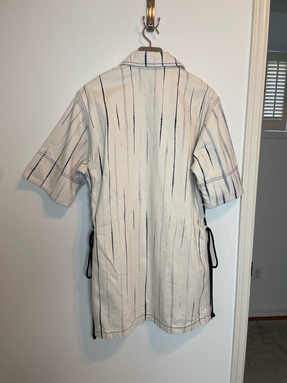 TORY BURCH Wavelength Denim Tie Dye Mini Shift Shirt Collared Dress \\ 10 - Picture 11 of 12
